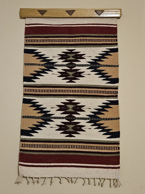 Vintage Southwest Native Style Handing Wool Weaved Rug, 41" Tall, 25" Wide
