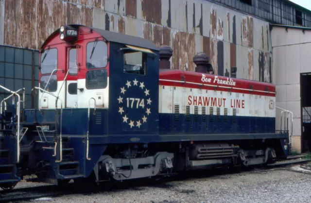 Original Kodachrome 35mm Farbschieber, Pittsburgh & Shawmut EMD SW9 #1774 - 1980