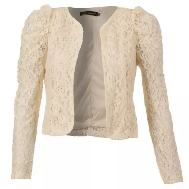 BOLERO JACKE BLAZER  BRAUTSTOLA  STOFF --- SPITZE LANGARM EDEL art.312 2