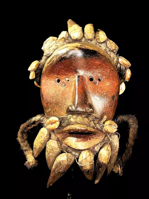Africa Mask Vintage Wall Hanging Dan Carved Wood Burnished Eyes Dan Mask-6612
