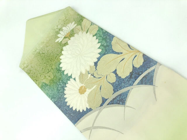 6547043: Japanese Kimono / Vintage Nagoya Obi / Woven Kiku