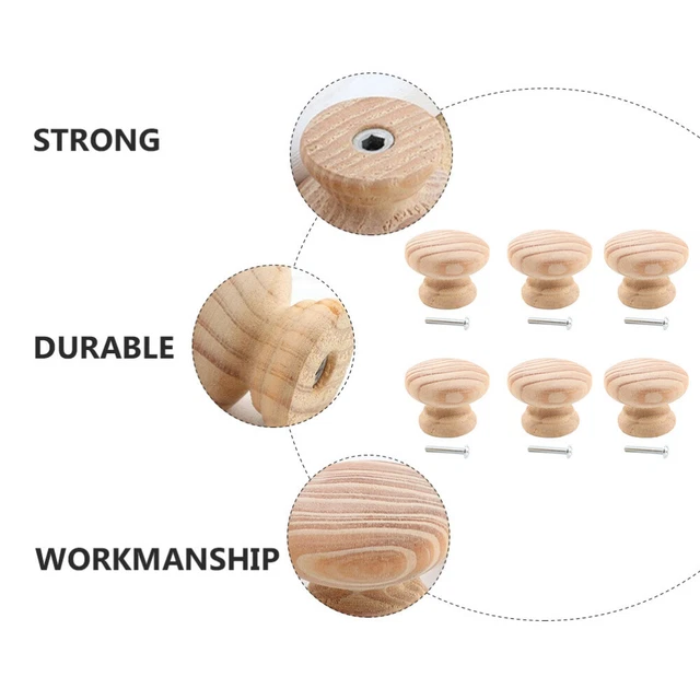 12 Pcs Wood Drawer Pulls Round Glass Drawer Knobs Drawer Handle Cupboard Pulls 4