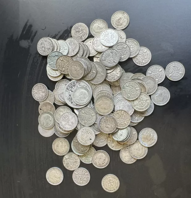 pre 1947 silver coins joblot Mostly Scrap