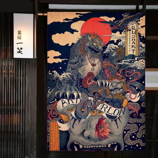 Japon Porte Rideaux Diviseur Cloison Canne Poche Tapisserie Tenture Mural 3