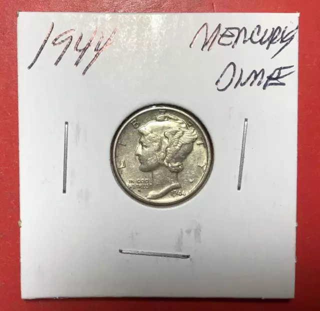 1944 US Mercury SILVER Dime! Extra Fine! WW2! Old US Coin!