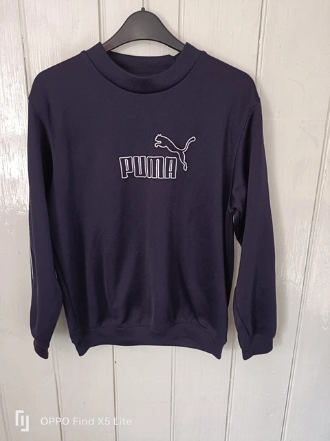 Felpa ragazzo Puma retrò blu navy UK taglia 10-12 anni