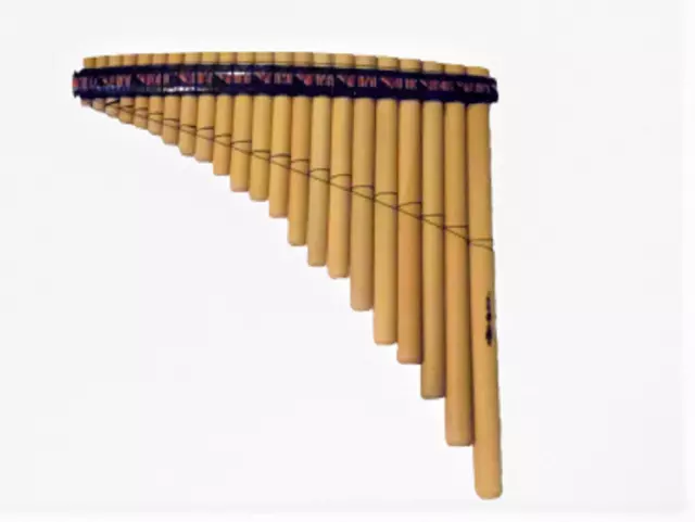 Left Handed Panflute 22 Pipes Natural Bamboo from Peru Case Included