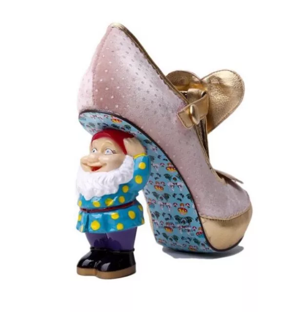 Irregular Choice Lyric When In Gnome Pink Gold Pump Ladies Size 38  original Box 3