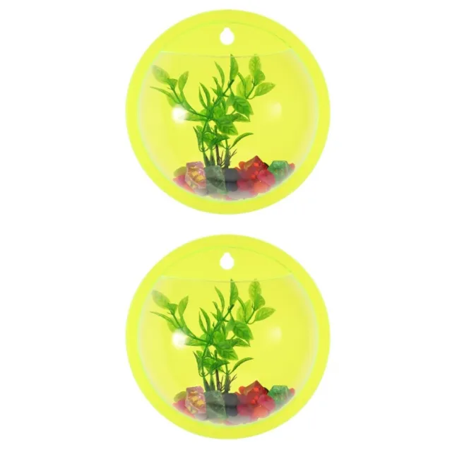2 Pack Hydroponic Vase Wall Fish Bowl Hanging Planters Tank