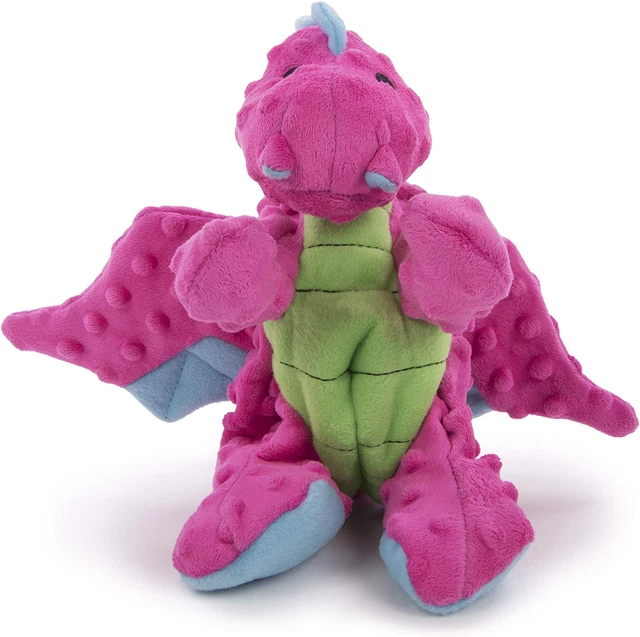 Dragon with Chew Guard Technology Tough Plush Dog Toy, Pink, Large