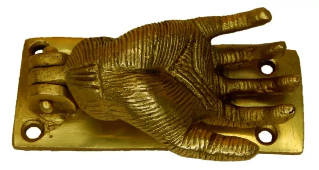 Campana de puerta dorada a mano acabado antiguo victoriano hecha a mano llamador puerta de latón liso