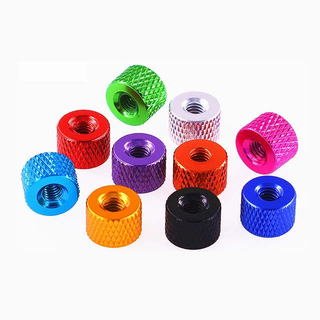 M3.5 Round Knurled Thumb Nut Hand Grip Knob Nut Aluminum Alloy Model Diy Refit