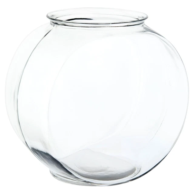 Fish Bowl Glass Drum 2-Gallon Aquarium Pet Fish Pot Living Room Home Decor NEW