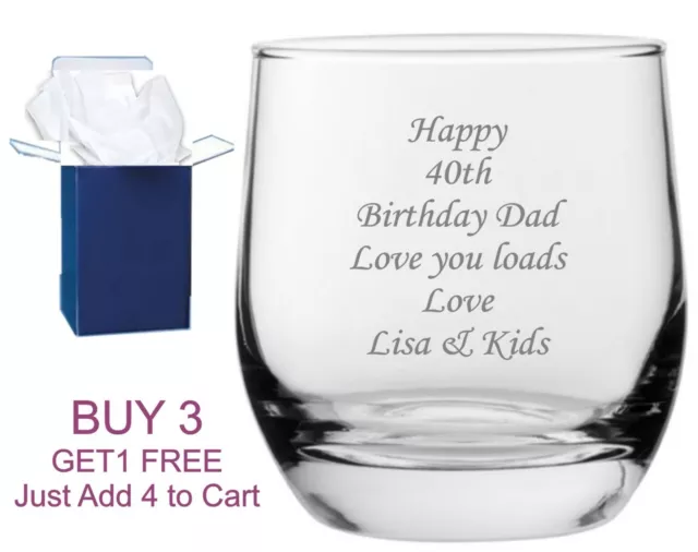 Personalised Engraved Whisky Glass Best Man, Usher Dad Daddy Wedding Gift Box