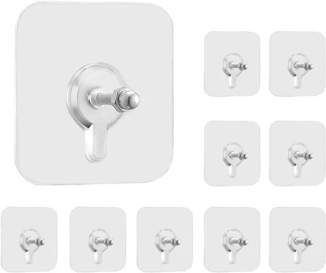 Wall Hooks 13 Lbs(Max), Wall Hangers without Nails, Adhesive Wall Hooks, Waterpr