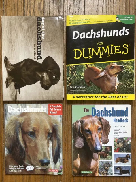 Lote de (4) Libros Dachshunds Perro Mascota Entrenamiento Cuidado Preparación Salud Consejos de Crianza