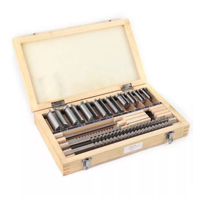 18 Pcs Keyway Broach Kit Inch Size Broaching Cutter Set 4 Broaches 5 Shims Set