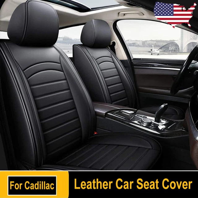 2pcs Leather Car Front Seat Covers Cushions For Cadillac Auto Non-slip Protector