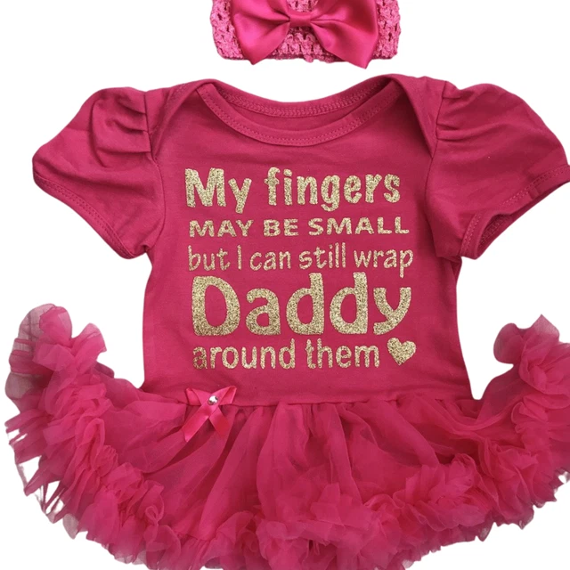BABY GIRL NEW DAD GIFT, NEWBORN TUTU ROMPER, Daddy's Girl Dress with headband