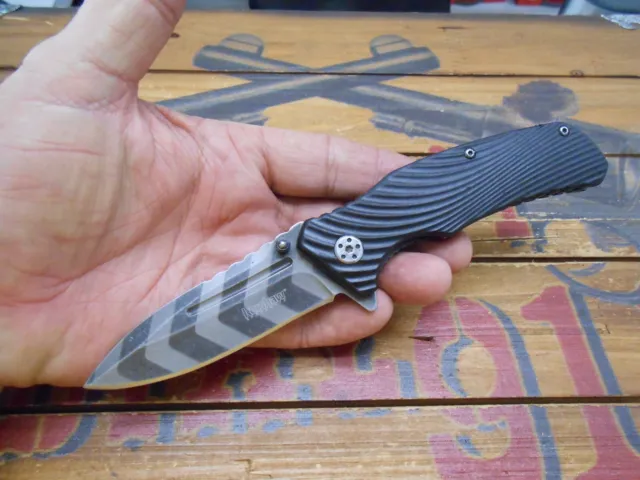 Kershaw Trace 1311TS Tiger Stripe Assisted Open Pocket Knife Plain Edge Blade