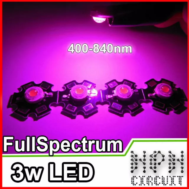 10x CHIP LED 3W CRESCITA PIANTE Full Spectrum Power Led 700mA Plant Grow