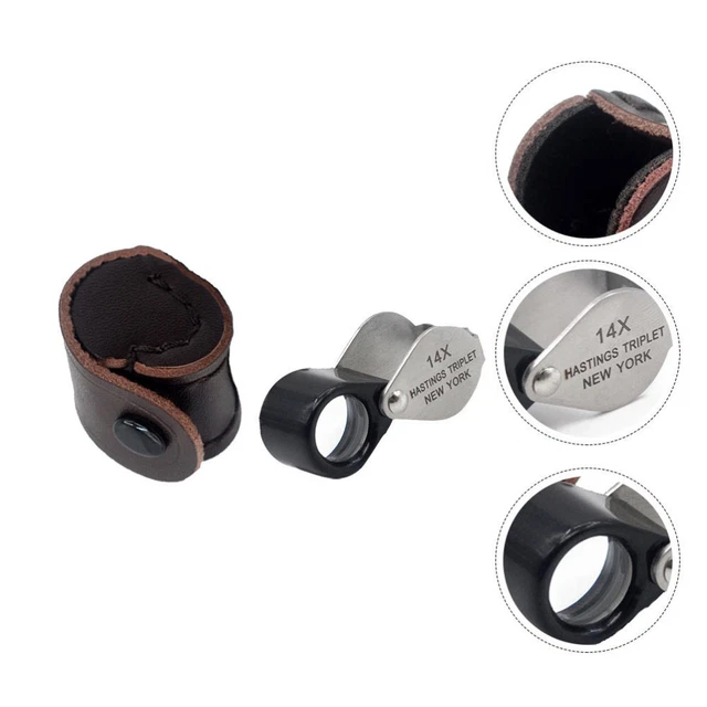 14 monedas lupa óptica lupa lupa lupa de bolsillo doblada lentes lupa de joyería