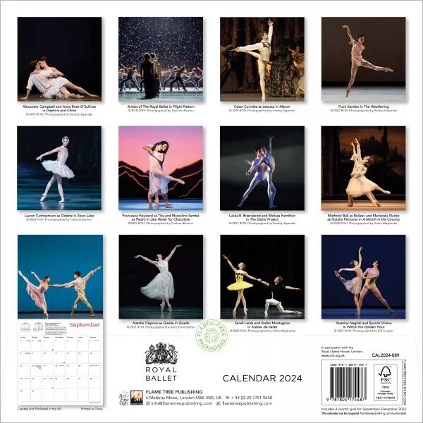 THE ROYAL BALLET Wall Calendar 2024 (Art Calendar) £15.99 PicClick UK