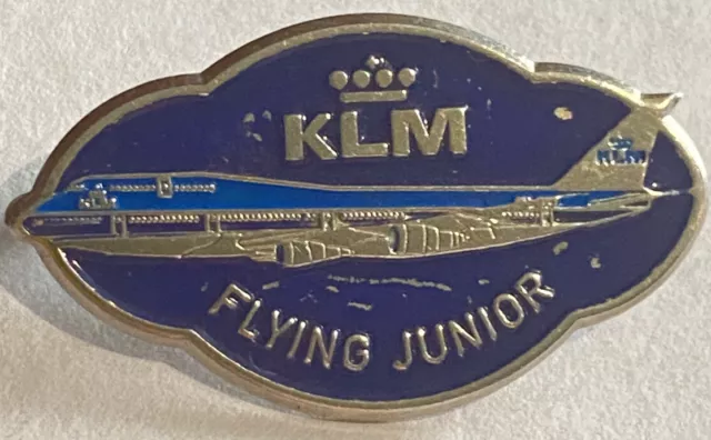 Vintage Badge KLM Flying Junior Airline Lapel Pin Aeronautica Advertising Badge