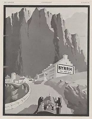 "BYRRH" Annonce originale entoilée pour L'ILLUSTRATION du 27/7/29  33x42cm 