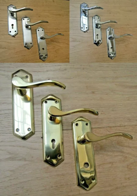 Designer Door handles SPRUNG MORTICE LEVER LATCH LOCK BATHROOM DOOR PULL HANDLE