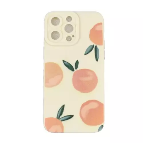 Oranges on Beige background Silicone Phone Case for iPhone 14 Pro Max