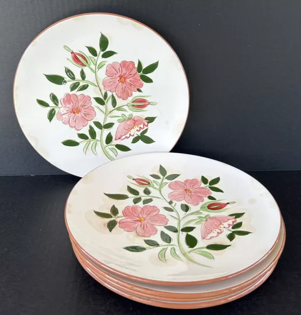 Stangl Pottery Wild Rose Dinner Plates 10” Set Of 5