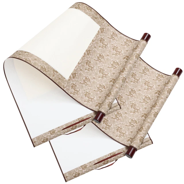 2 PZ RULLO Da Appendere A Parete Pergamena Calligrafia Carta Cinese - Foto 2