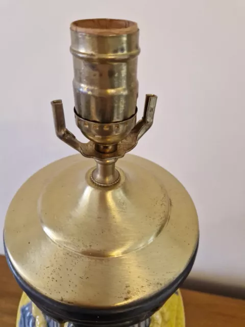 Beautiful Vintage Table Lamp, 19th Century Majolica, OOAK Regency 3