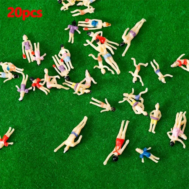 20 pièces figurines de plage modèle multicolore personnes pour aménagements d