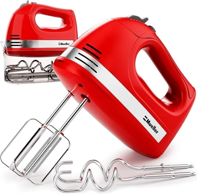 Mueller Electric Hand Mixer, 5 Speed 250W Turbo Heavy Duty with Storage Case