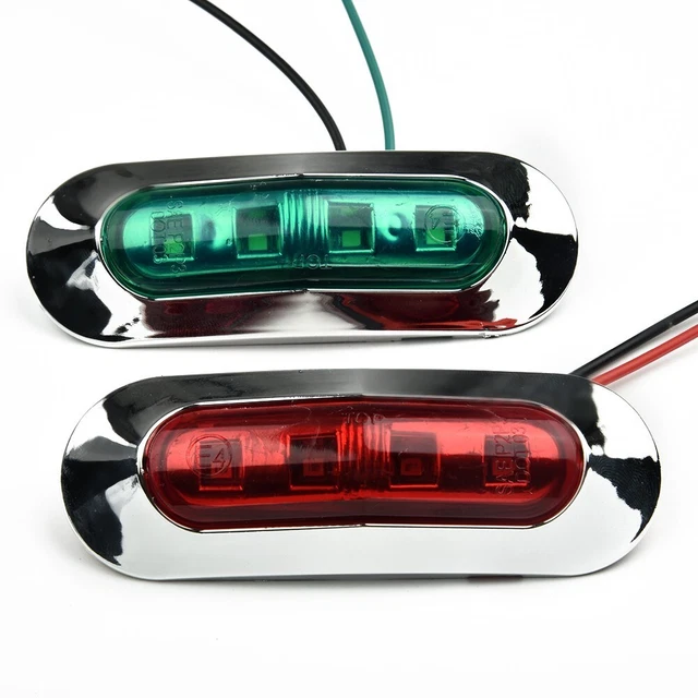 Feux De Navigation Marine LED Rouge Et Vert 12V - Portée 2 Milles, Ensemble Complet, Garantie à Vie