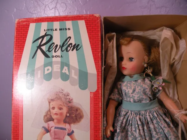 Vintage Ideal Little Miss Revlon in Box With Hang Tag Pony Tail Blonde NO. 9000 2