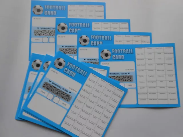 40 Spaces Football Scratch Cards X 50 +1 Free Card = Raise £1,020 Blue And White