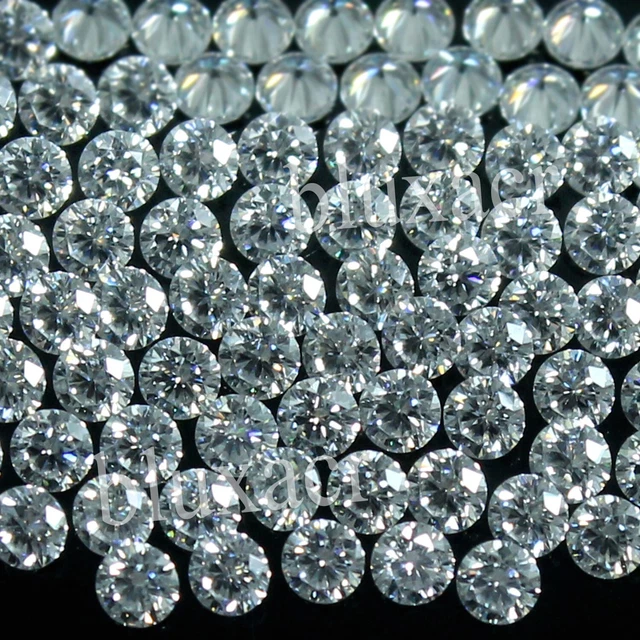 NATURAL D COLOR VVS1 Brilliant Cut 1.10 MM Round White Diamond 500 Pcs ...