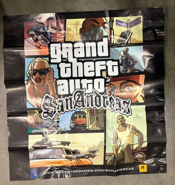 GRAND THEFT AUTO Gta San Andreas Plan/Affiche Seulement Non Jeu