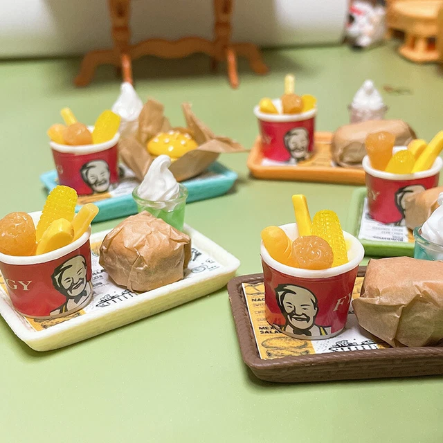1SET Dolls House 1:12 Scale Miniatures Hamburger Fries Fastfood Shop Food Model