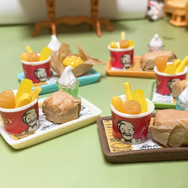 1Set Maßstab 1:12 Puppenhaus Miniatur Hamburger Pommes Fast Essen Shop Zubehör