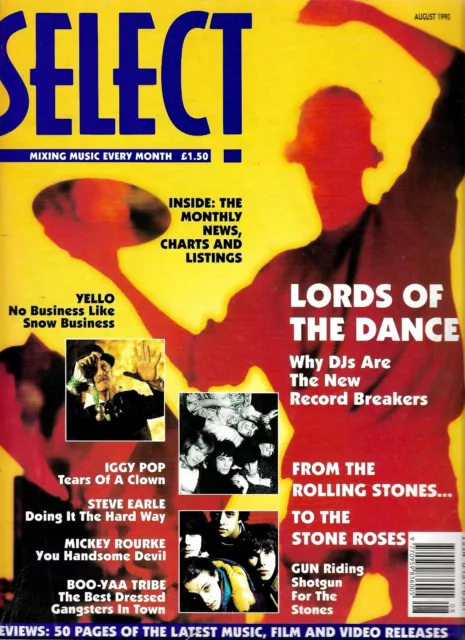 Select Magazine August 1990 - Iggy Pop - Steve Earle - Stone Roses - Sonic Youth
