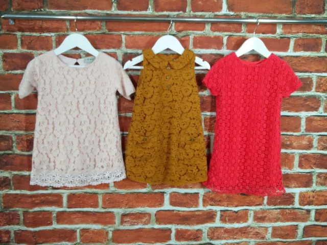 Girls Bundle Age 2-3 Years Next Dress Crochet Lace Sleeveless Summer Pink 98Cm