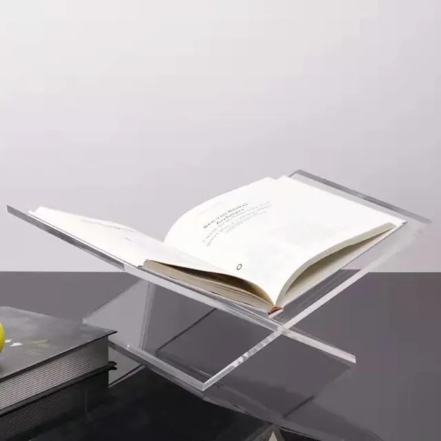 Soporte de bandeja de cargador acrílico transparente acrílico libro abierto estante de presentación