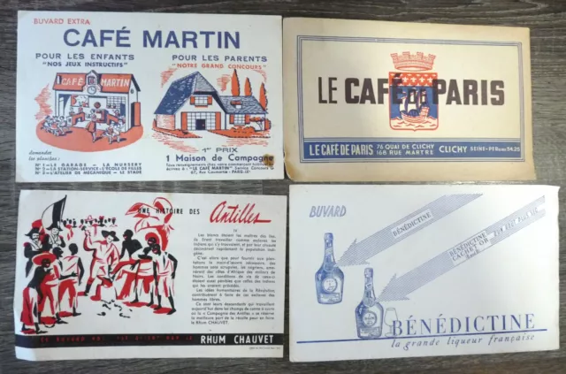 Lot 50 buvards publicitaire ancien/20 différents/Poulain/Izarra/Rhum/Cognac.../1 3