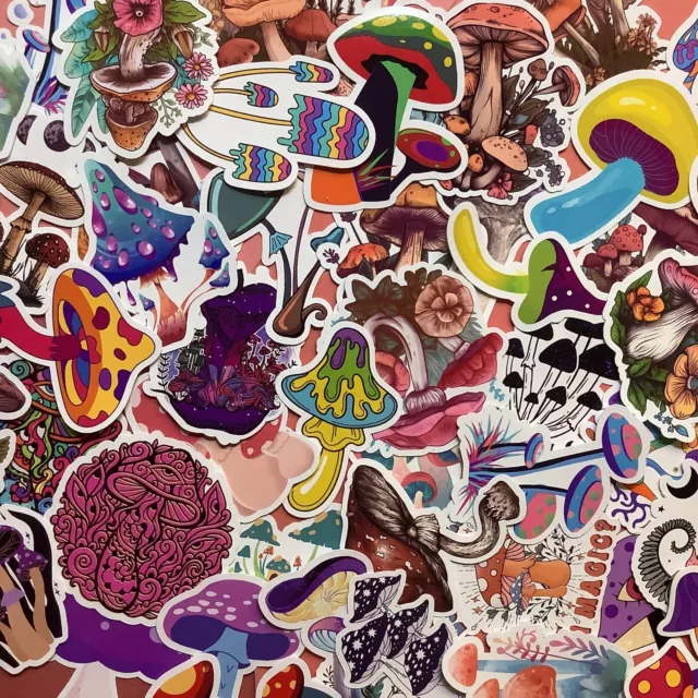 25/50pcs Magic Mushroom Stickers Bomb Vinyl Graffiti Decals   Laptop Stickers