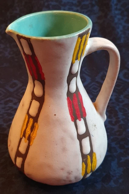 RARE vase vintage ceramique marque allemande JASBA. Fait et peint mains. TBE.