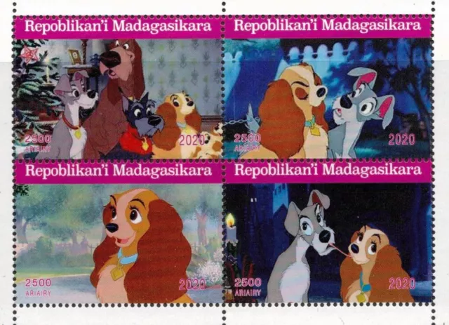 101 Dalmations Walt Disney Cartoon Block Of Four Stamps 2020 (Nl370)
